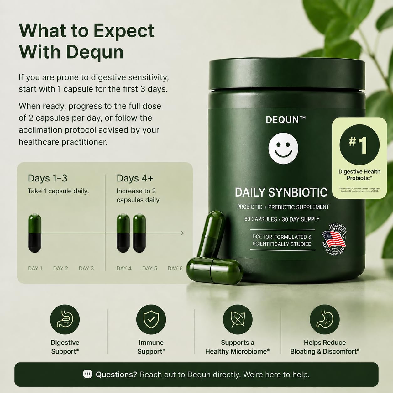DEQUN Seeds etiqueta legible con ingredientes y detalles clave