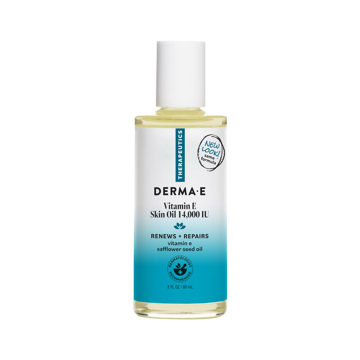 Derma E aceite facial frontal mostrando botella y beneficio hidratación