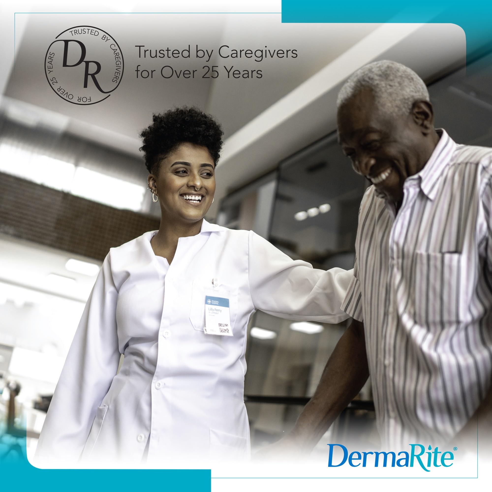 DermaRite ProHeal en entorno clínico con personal de salud y paciente, apto para cuidados continuos