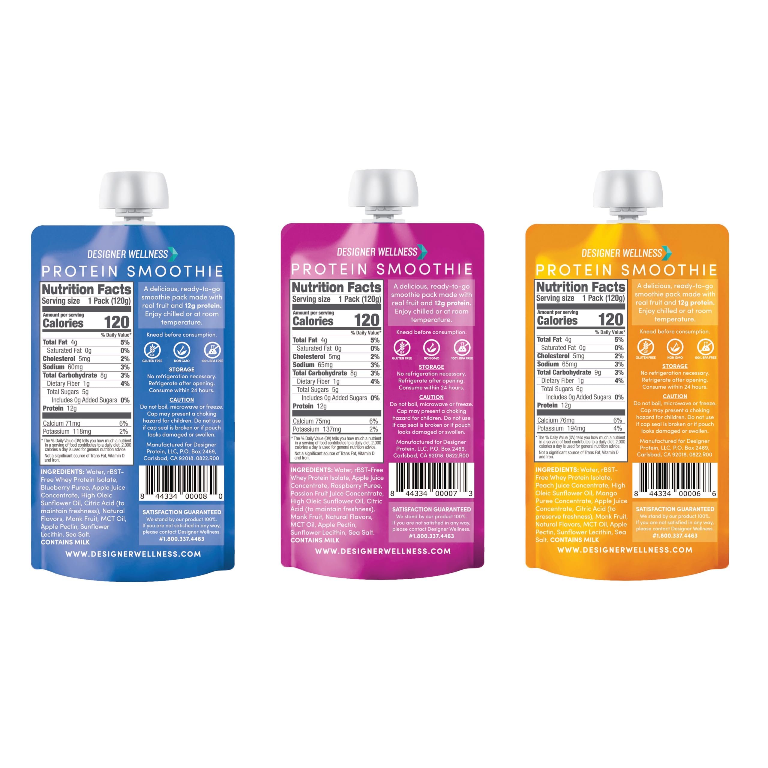 Designer Wellness textura cremosa del smoothie destacando fruta real