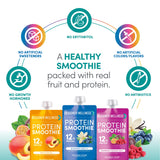 Designer Wellness vertido del smoothie mostrando consistencia y color