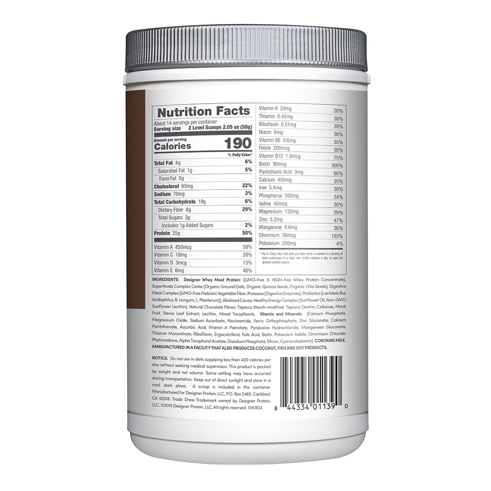 Designer Wellness polvo textura chocolate, mezcla fina y fácil disolución