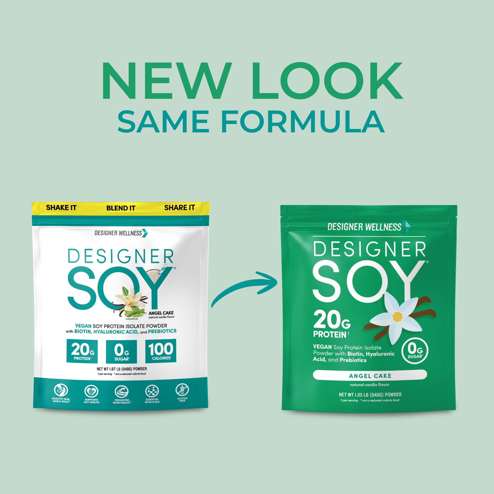 Designer Wellness textura del polvo cerca resaltando finura y mezcla fácil para batidos