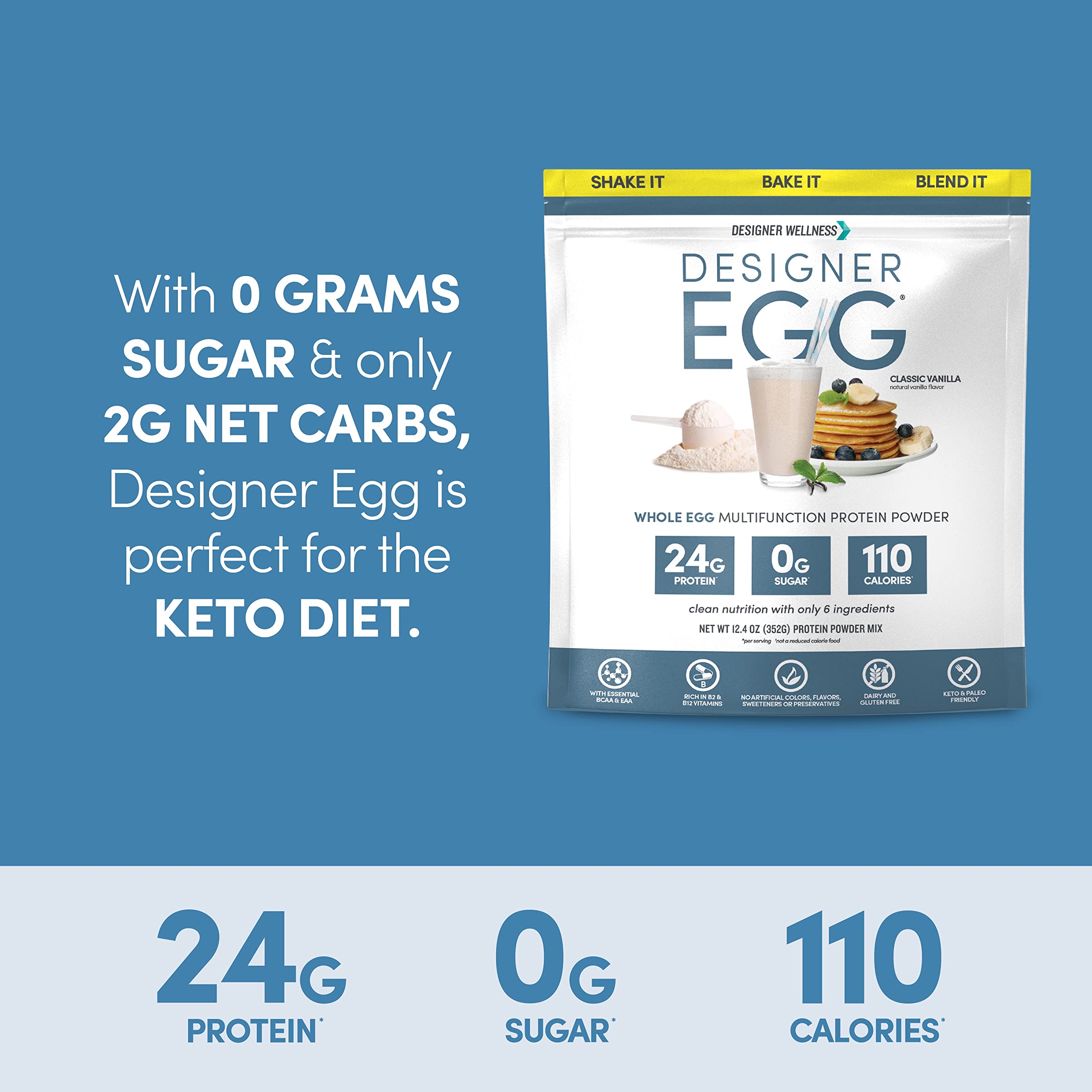 Designer Wellness uso en cocina estilo de vida, ideal para recetas altas en proteína