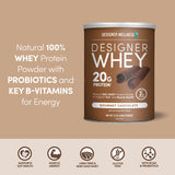 Designer Wellness cucharada sobre tazón lista para mezclar rápidamente