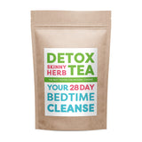 Detox Skinny Herb Tea empaque frontal mostrando el diseño y uso nocturno
