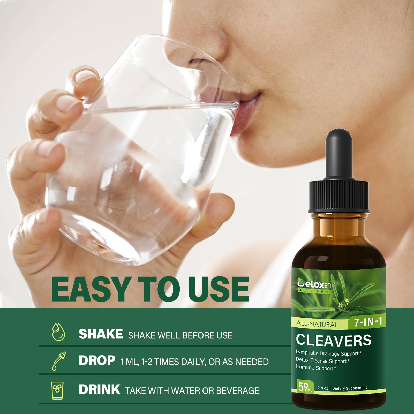 DetoxenNATURE frasco junto a una regla para comparar tamaño y portabilidad