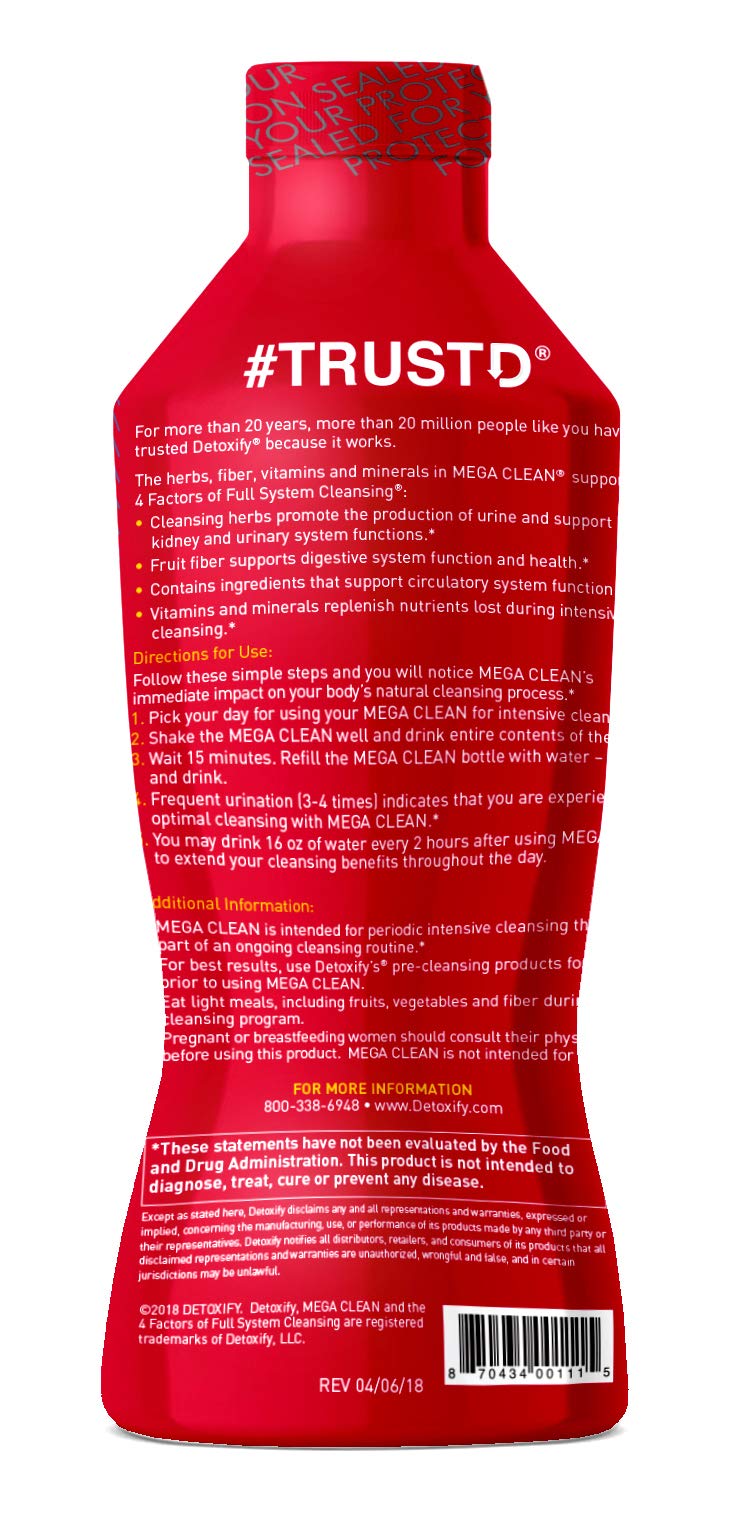 Detoxify etiqueta de ingredientes legible con beneficios y origen