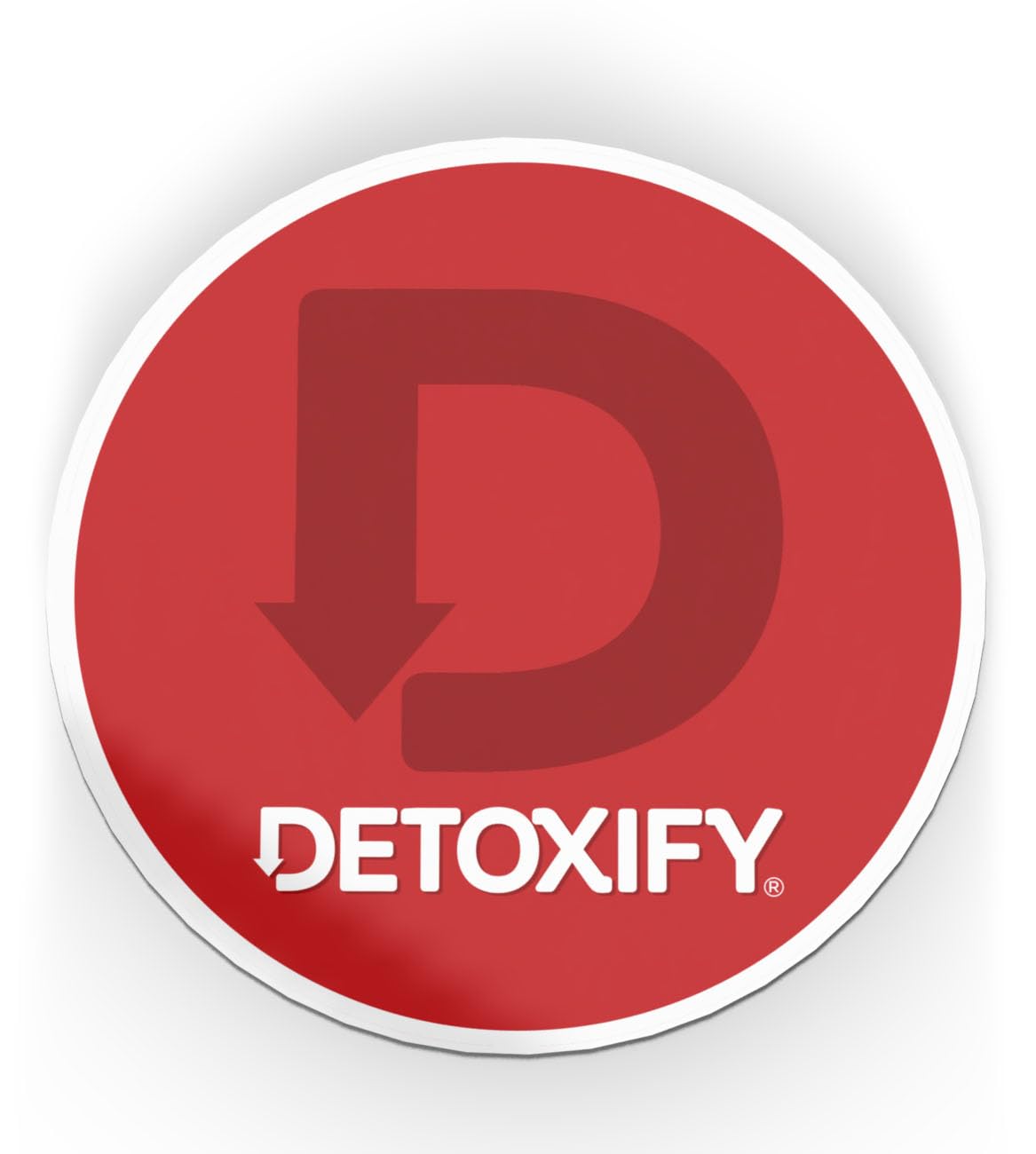 Detoxify comparación de tamaño en mano, muestra porción práctica de 4 oz