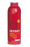Detoxify frasco frontal 20 oz mostrando etiqueta y sabor tropical, claridad de uso