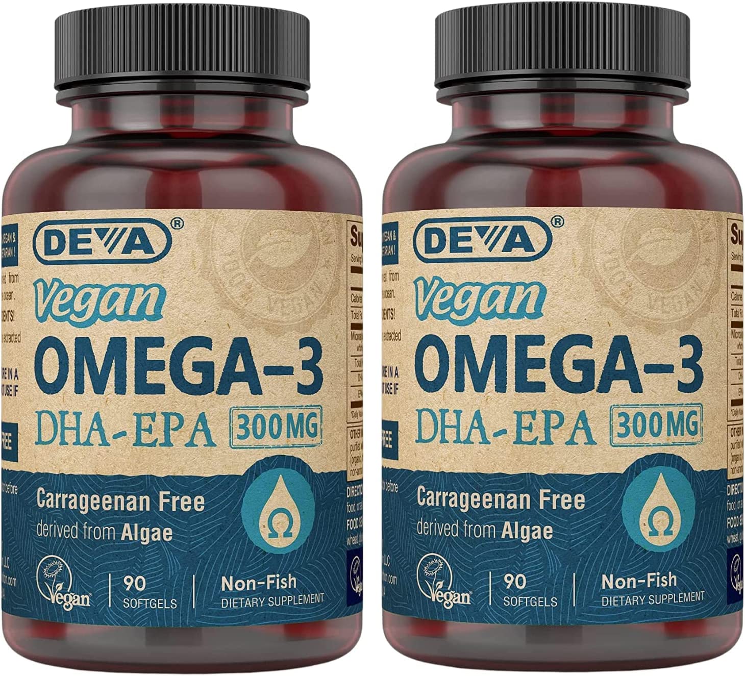 DEVA frasco frontal mostrando etiqueta y beneficios veganos