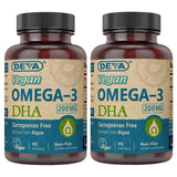 DEVA envase frontal mostrando etiqueta vegana y beneficio sin gelatina