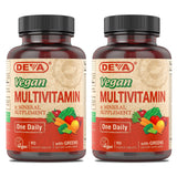 DEVA frente del envase mostrando el pack doble y beneficios veganos