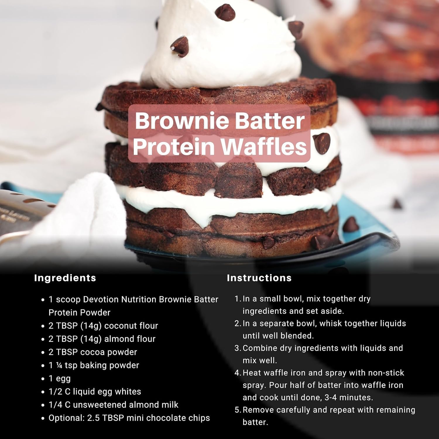Devotion Nutrition etiqueta nutricional bien legible, muestra macronutrientes clave