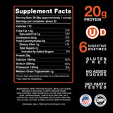 Devotion Nutrition polvo textura fina primer plano que facilita mezcla uniforme