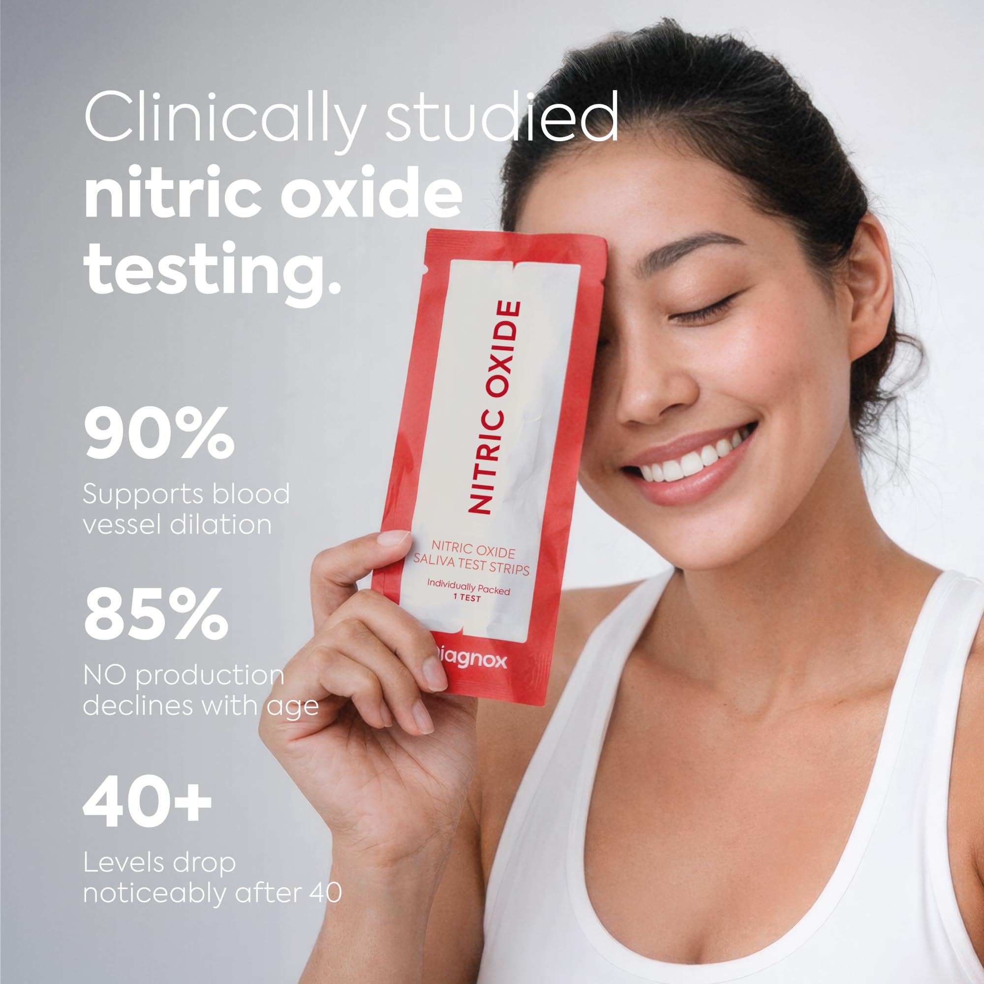 Diagnox HEALTH resultado sobre la tira mostrando cambio de color interpretativo