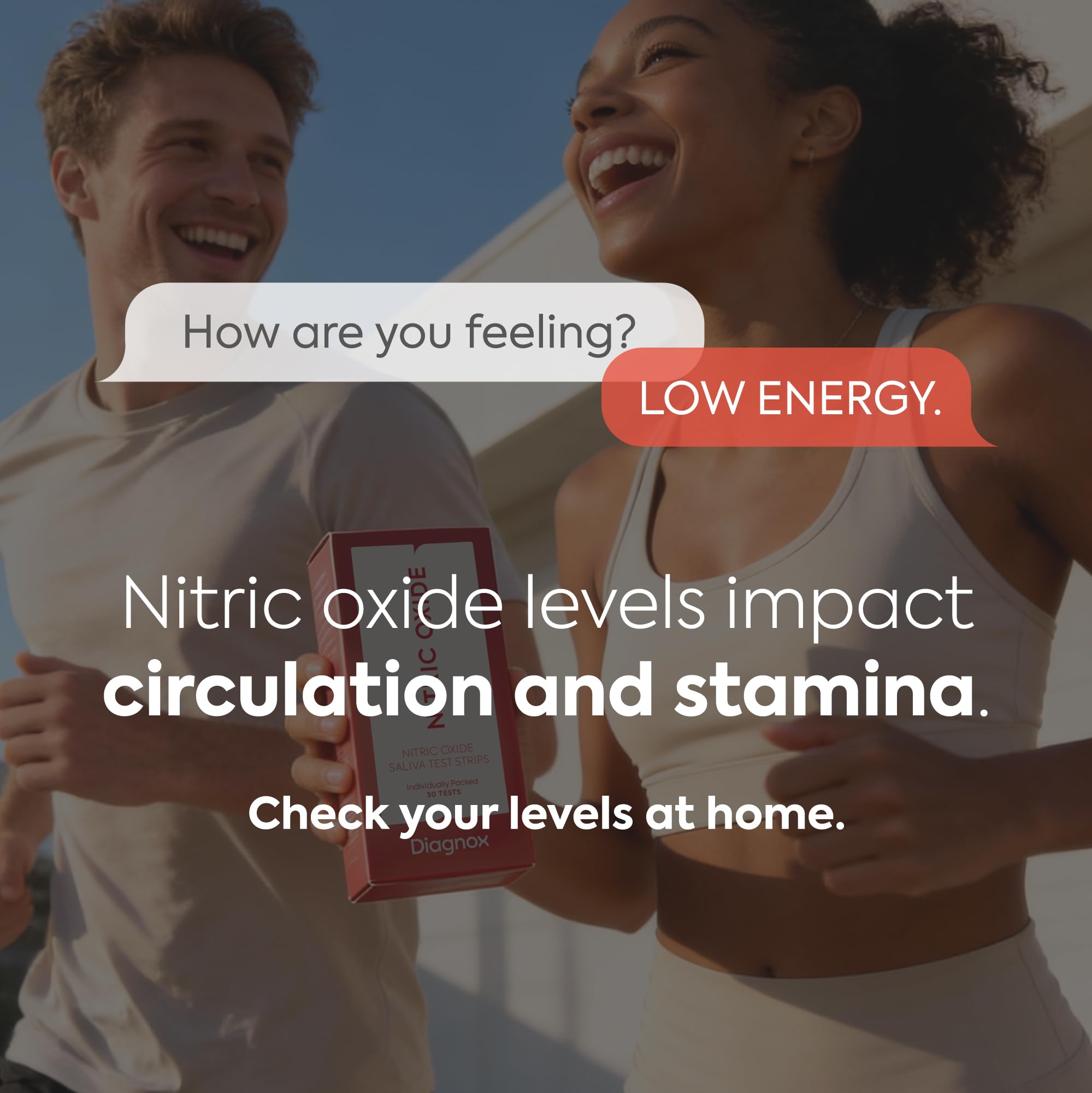 Diagnox HEALTH primer plano de la tira con reactivo visible para lectura rápida