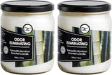 Dianne's Custom Candles frontal del frasco Bamboo mostrando diseño y beneficio neutralizador