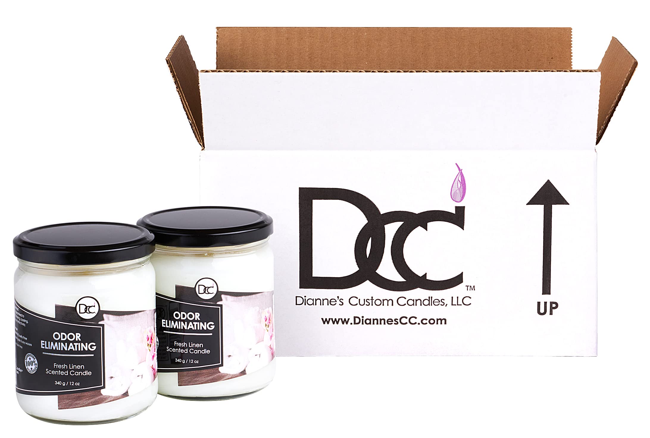 Dianne's Custom Candles primer plano de la textura de cera y mecha, quema uniforme