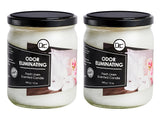 Dianne's Custom Candles vista frontal del pack de dos velas Fresh Linen, aroma duradero