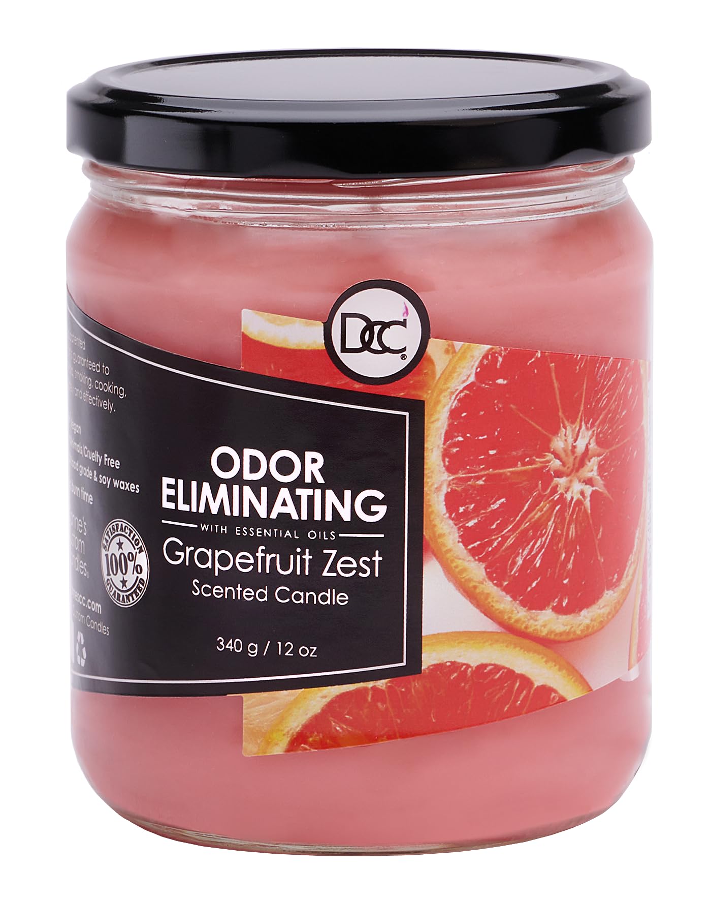 Dianne's Custom Candles vista frontal que muestra envase y aroma grapefruit