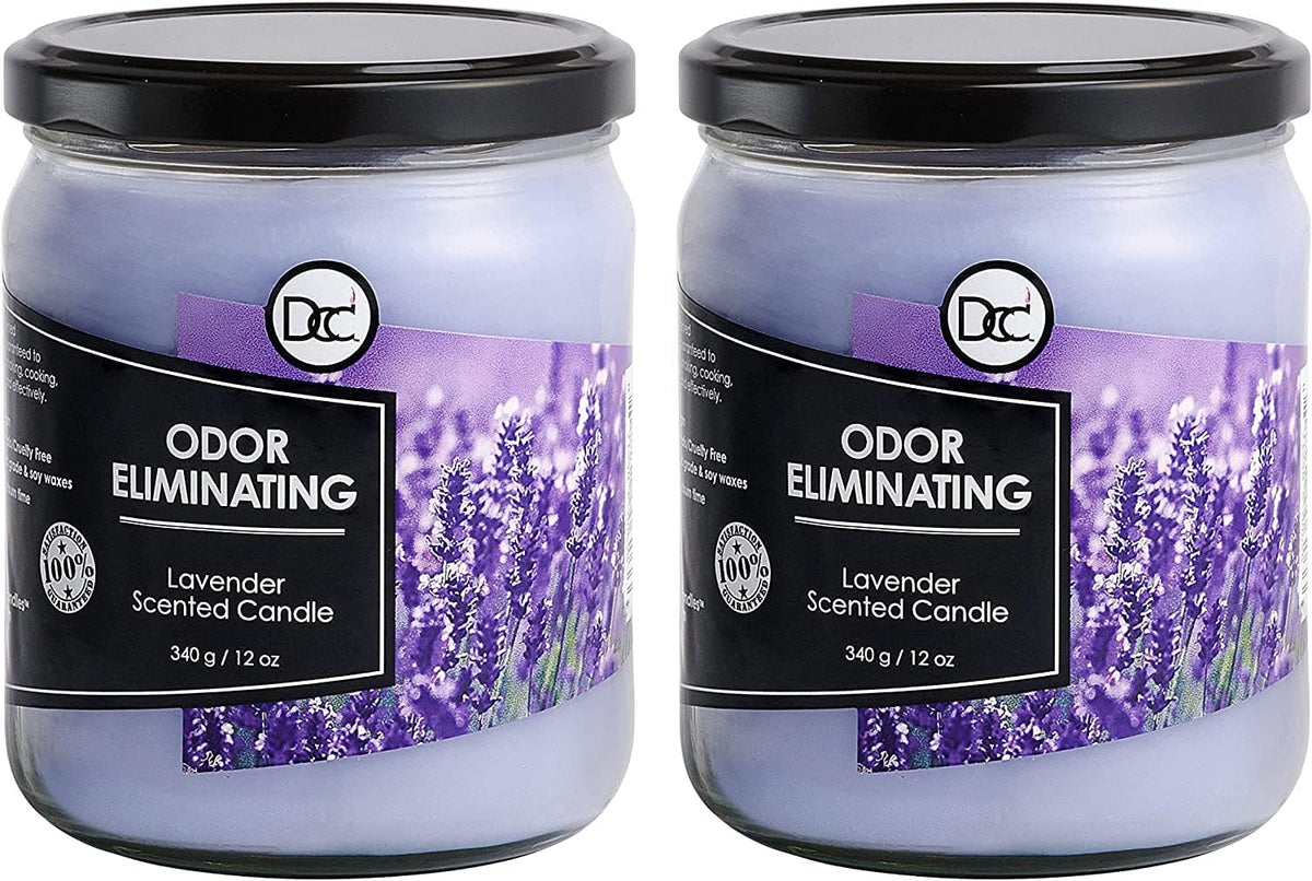 Dianne's Custom Candles frontal del pack lavanda mostrando diseño y beneficio aromático