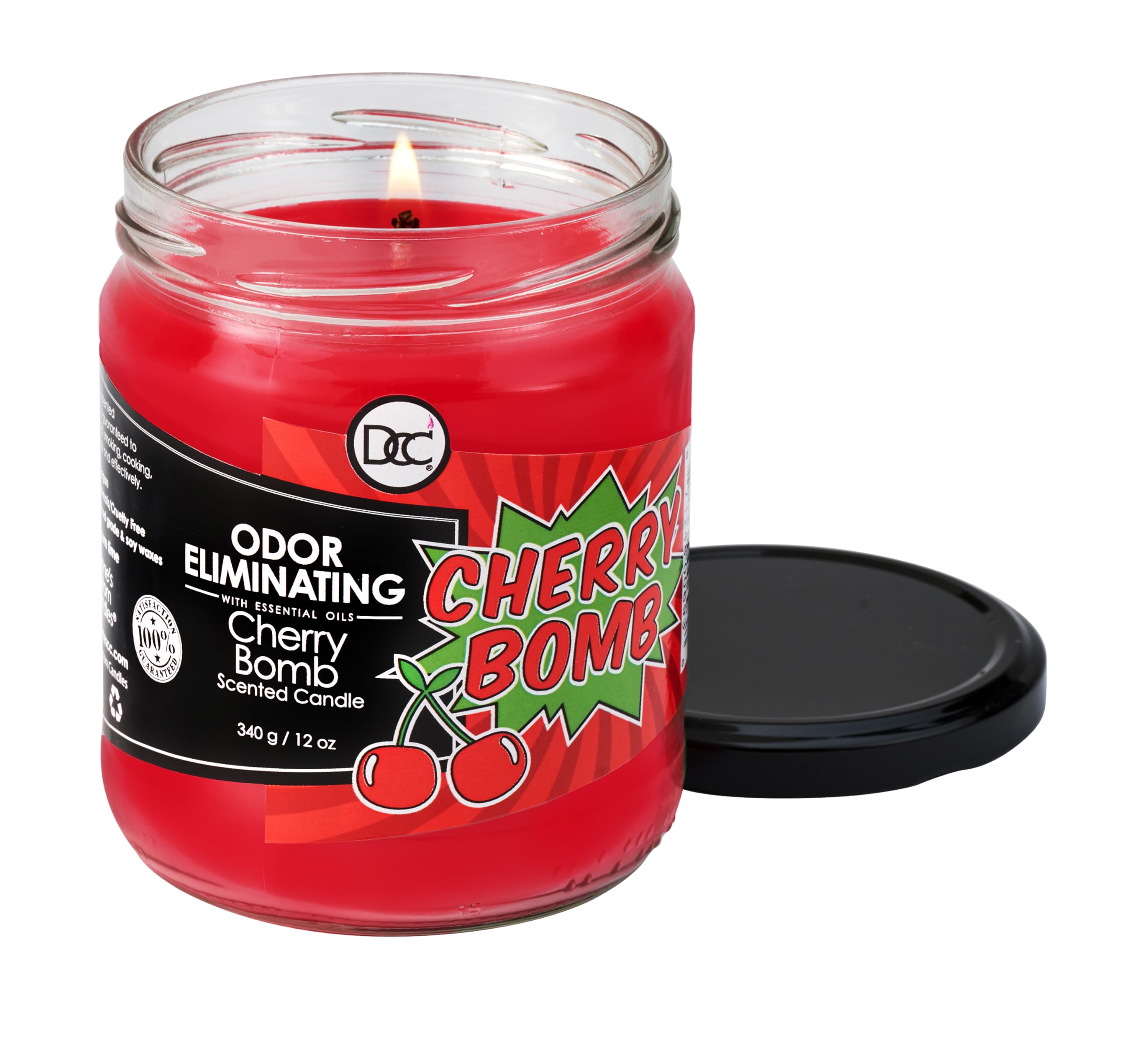 Dianne's Custom Candles primer plano de cera Cherry Bomb que revela textura y mezcla premium