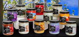 Dianne's Custom Candles etiqueta con ingredientes y tiempo de combustión hasta 80 horas
