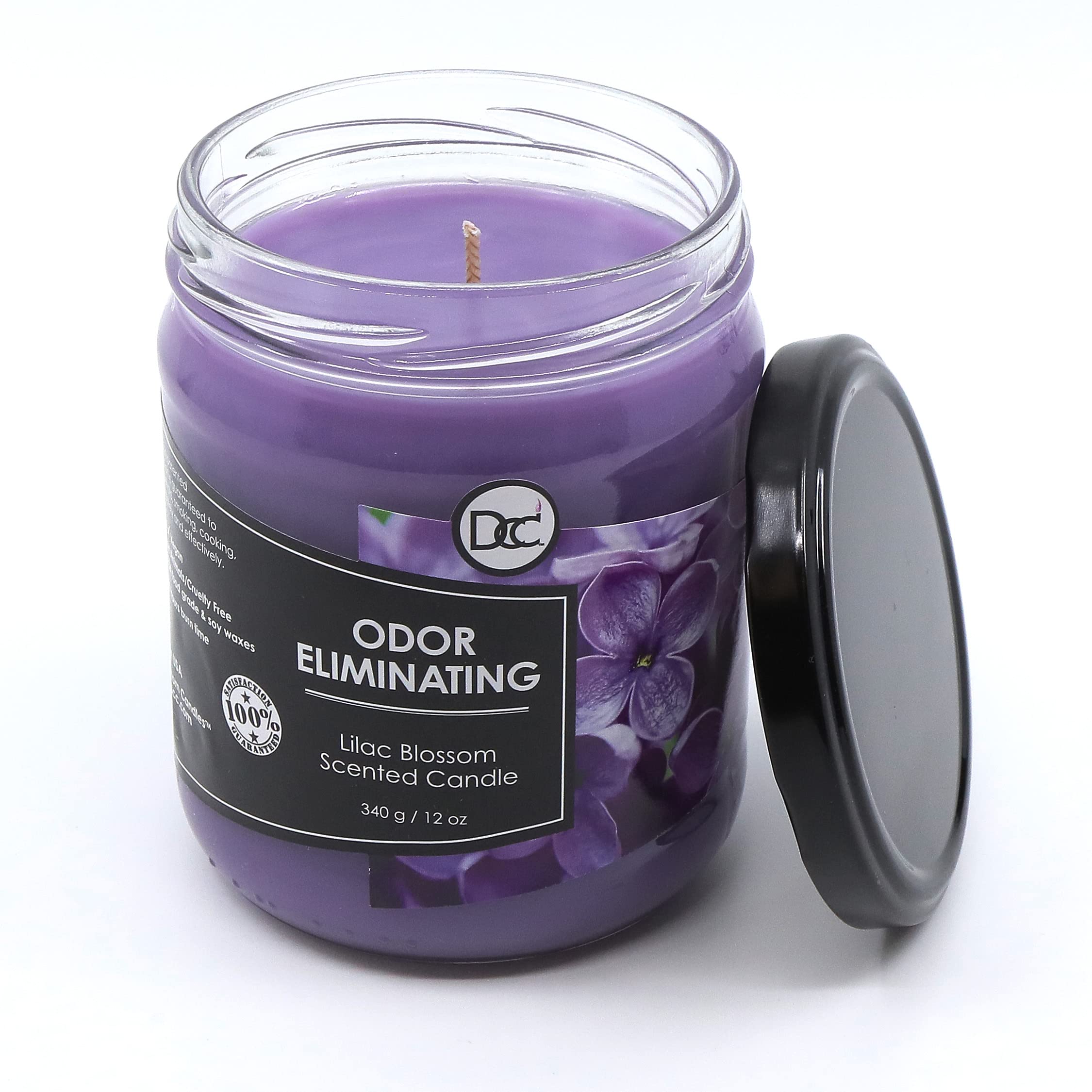 Dianne's Custom Candles detalle de etiqueta con ingredientes y certificaciones