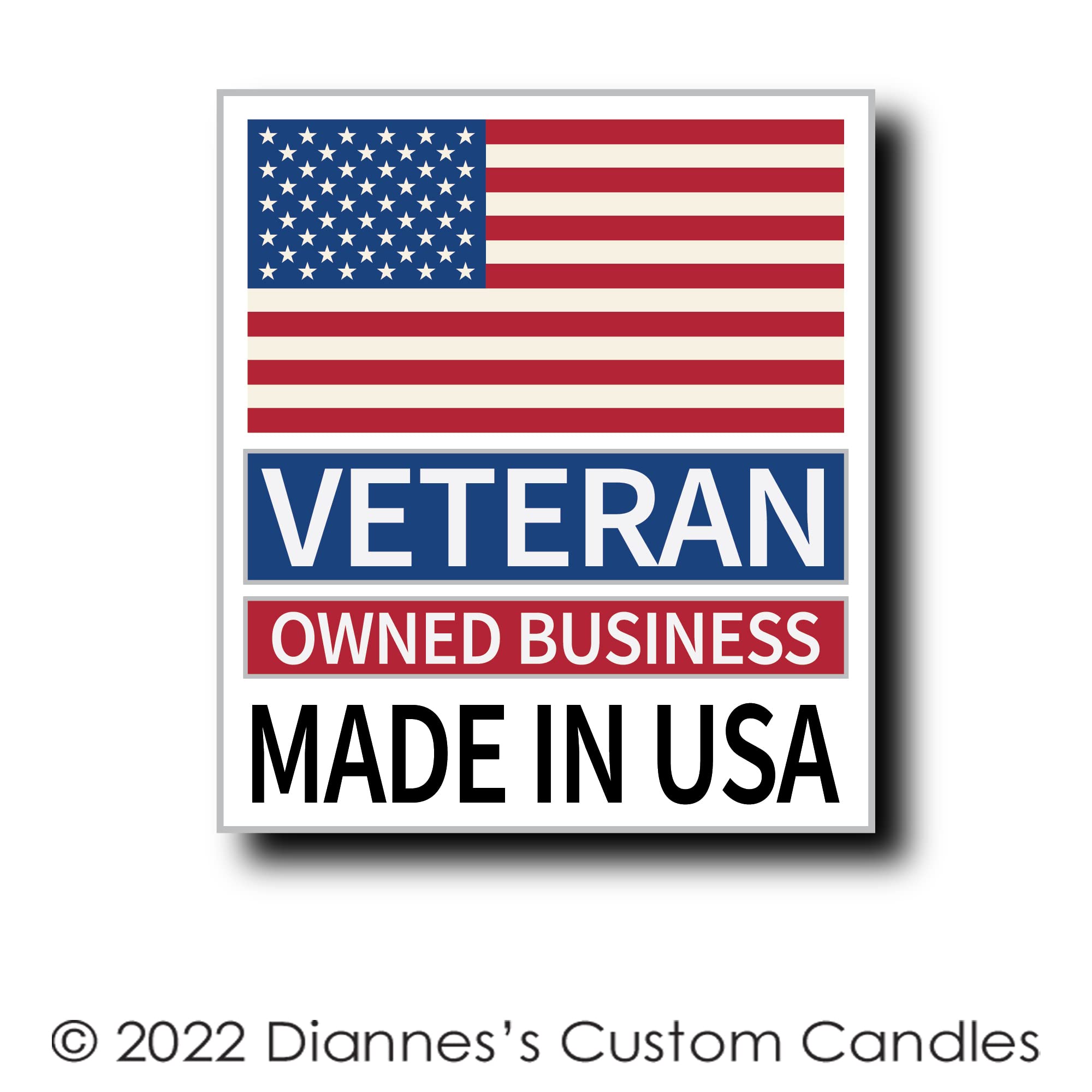 Dianne's Custom Candles etiqueta con ingredientes y certificaciones para mayor confianza