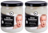 Dianne's Custom Candles frontal del envase mostrando aroma baby powder y presencia elegante
