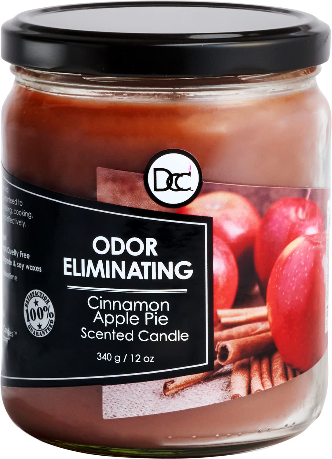 Dianne's Custom Candles vista frontal del envase mostrando aroma y beneficio neutralizador