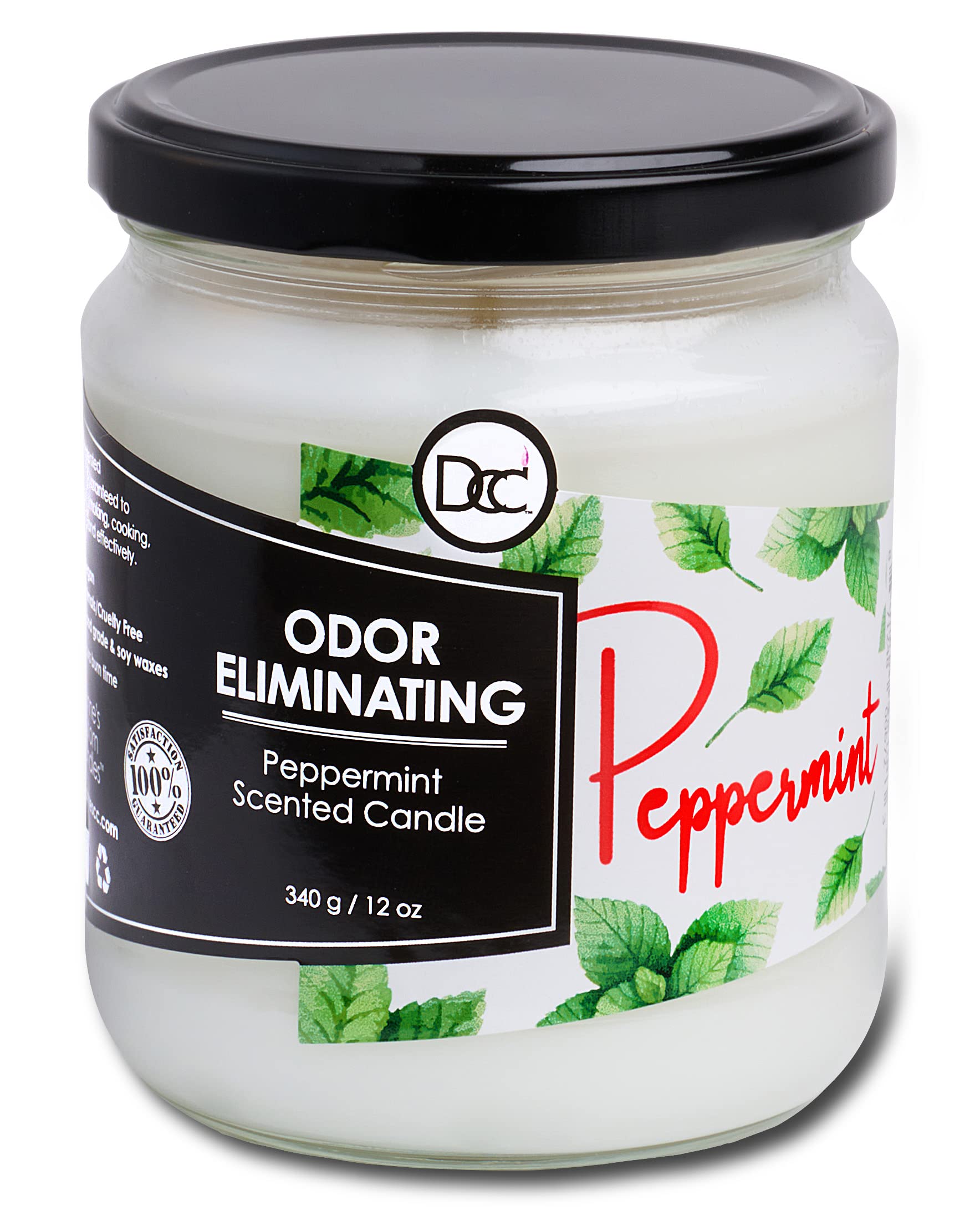 Dianne's Custom Candles vista frontal del envase, aroma menta y frescura