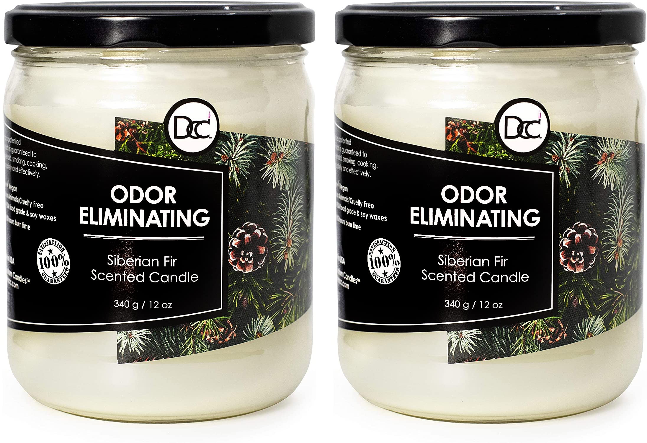 Dianne's Custom Candles vista frontal pack dos vela elimina olores