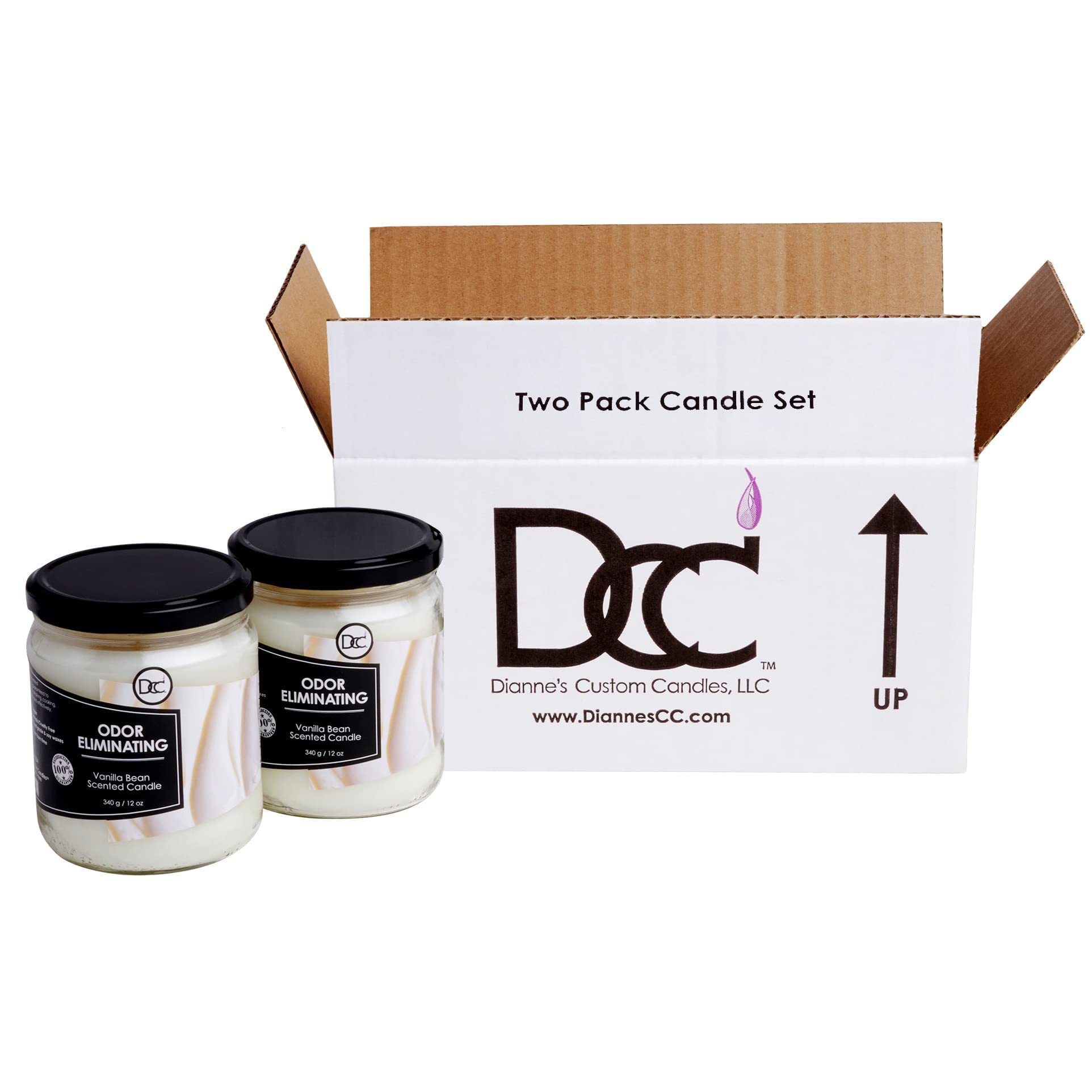 Dianne's Custom Candles mecha encendida en uso, quema limpia y estable