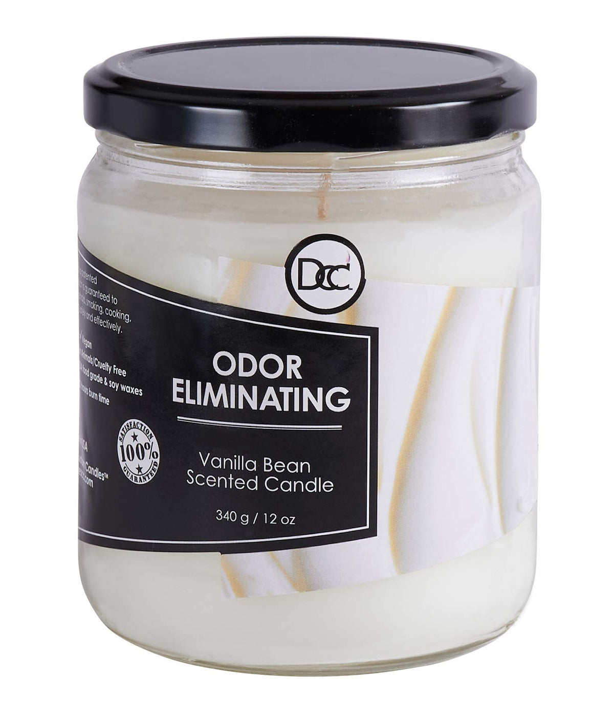 Dianne's Custom Candles vista frontal del envase con aroma vainilla, aporta frescura