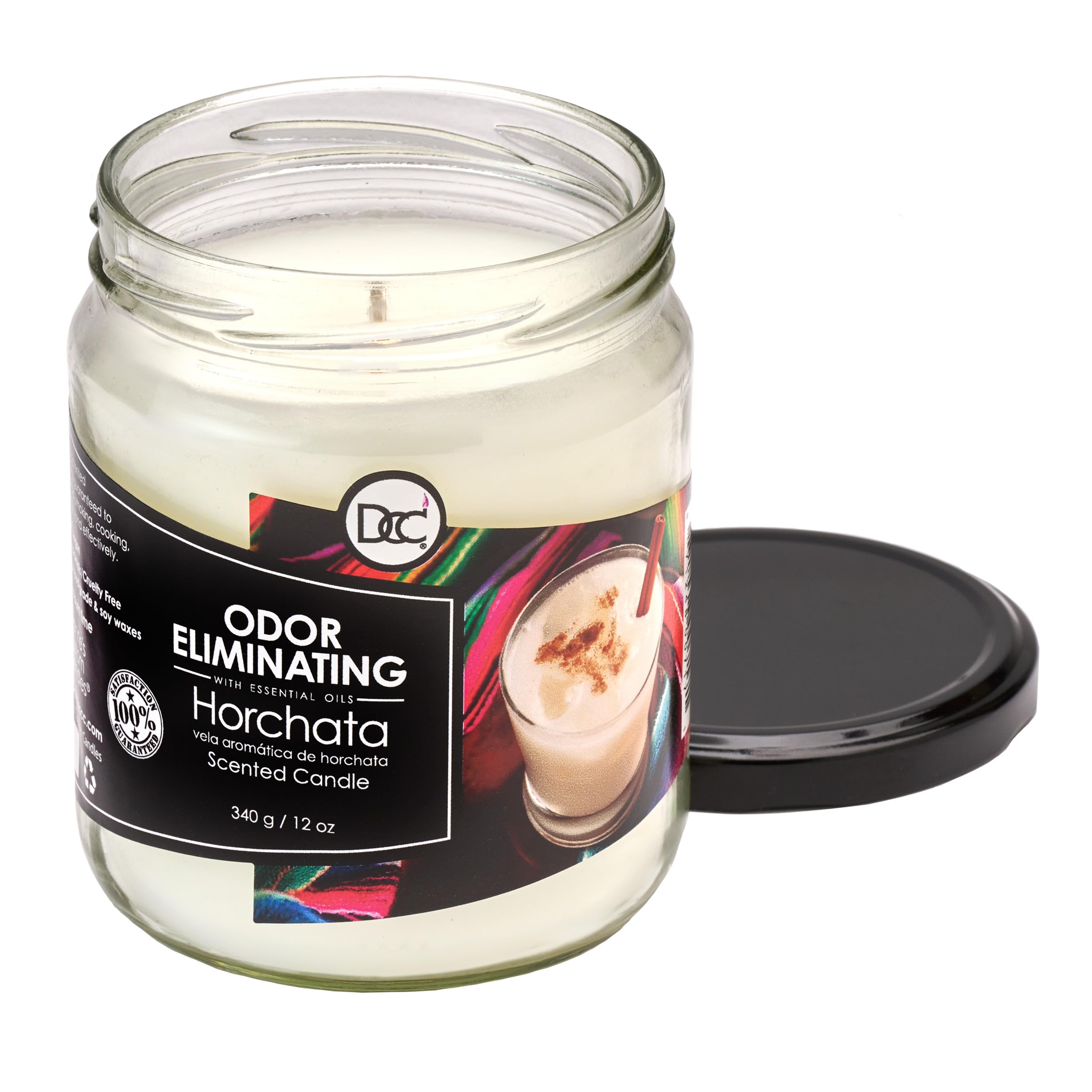 Dianne's Custom Candles primer plano de la cera suave que muestra la calidad de la mezcla de soja