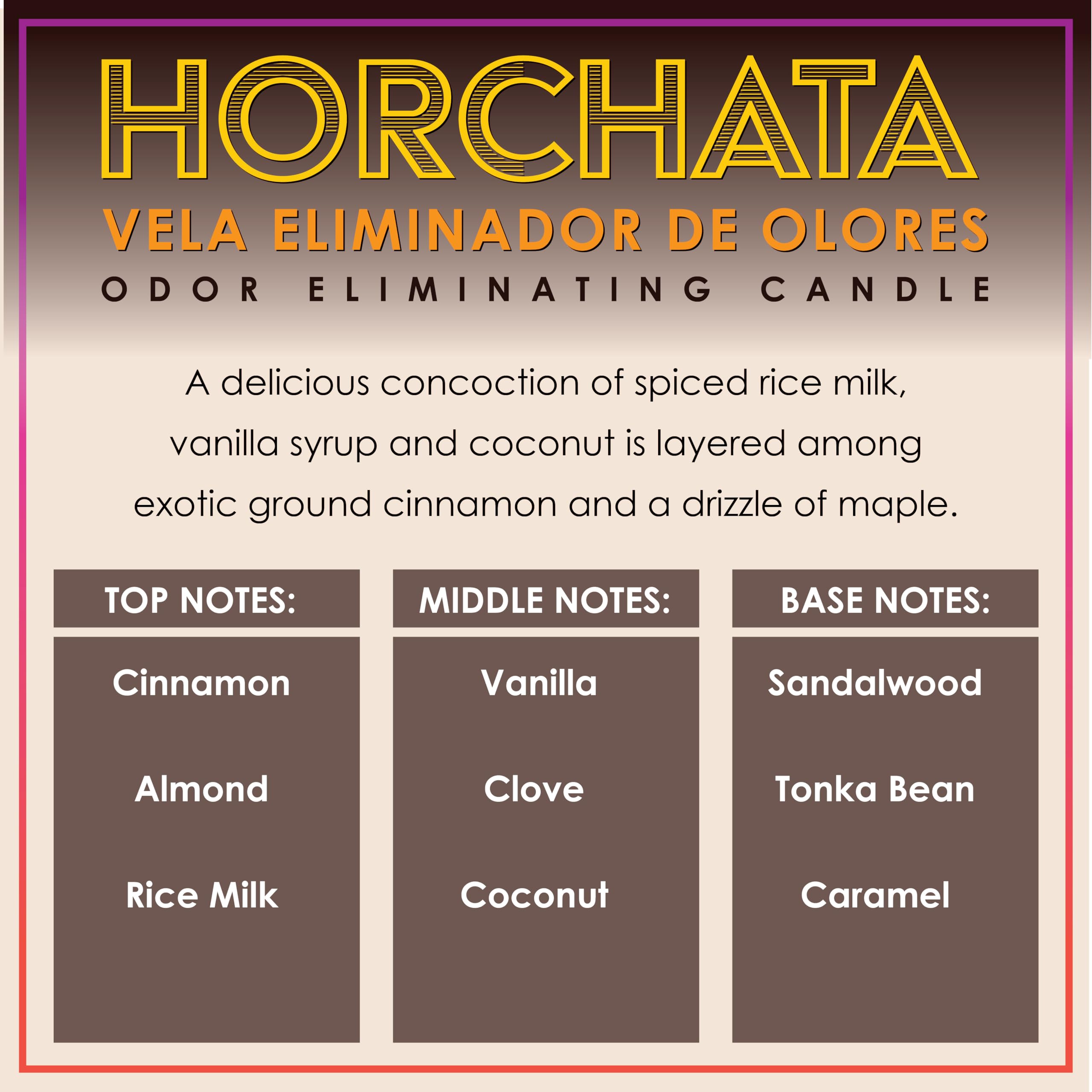 Dianne's Custom Candles vela Horchata en cocina controlando olores de comida y humo