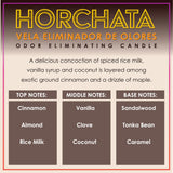 Dianne's Custom Candles vela Horchata en cocina controlando olores de comida y humo