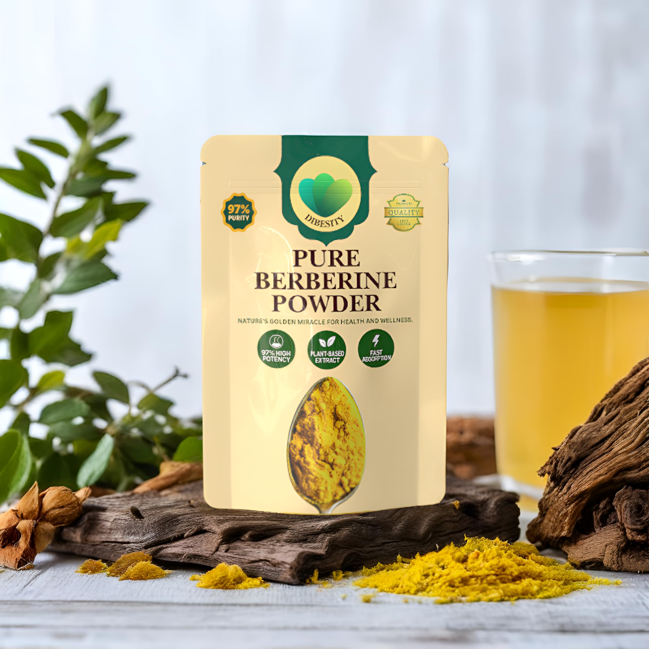 Dibesity producto en ambiente natural resaltando origen vegetal