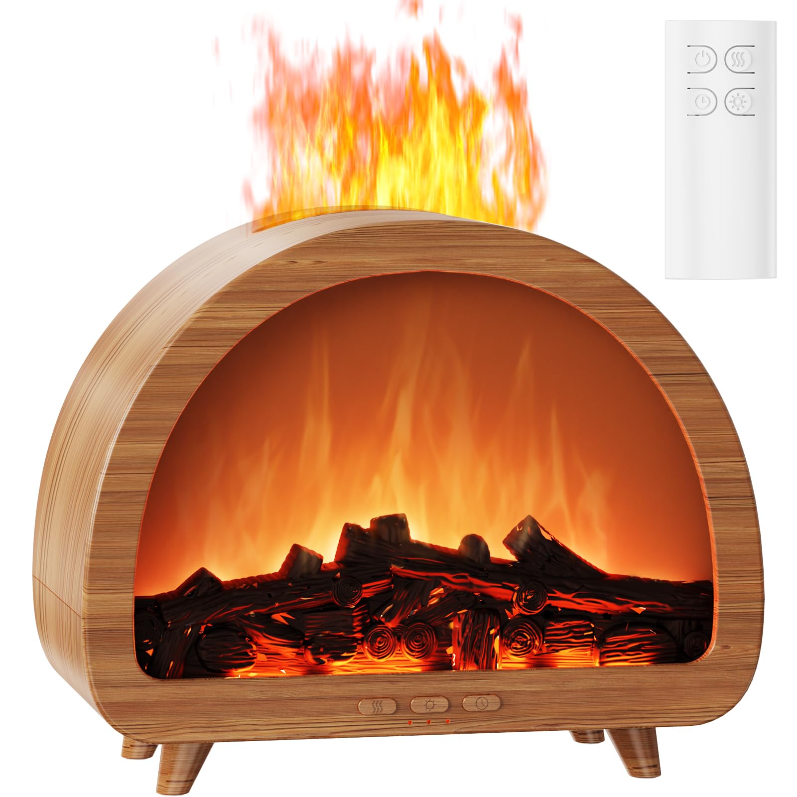 Diffuserlove vista frontal con efecto chimenea y ambiente cálido