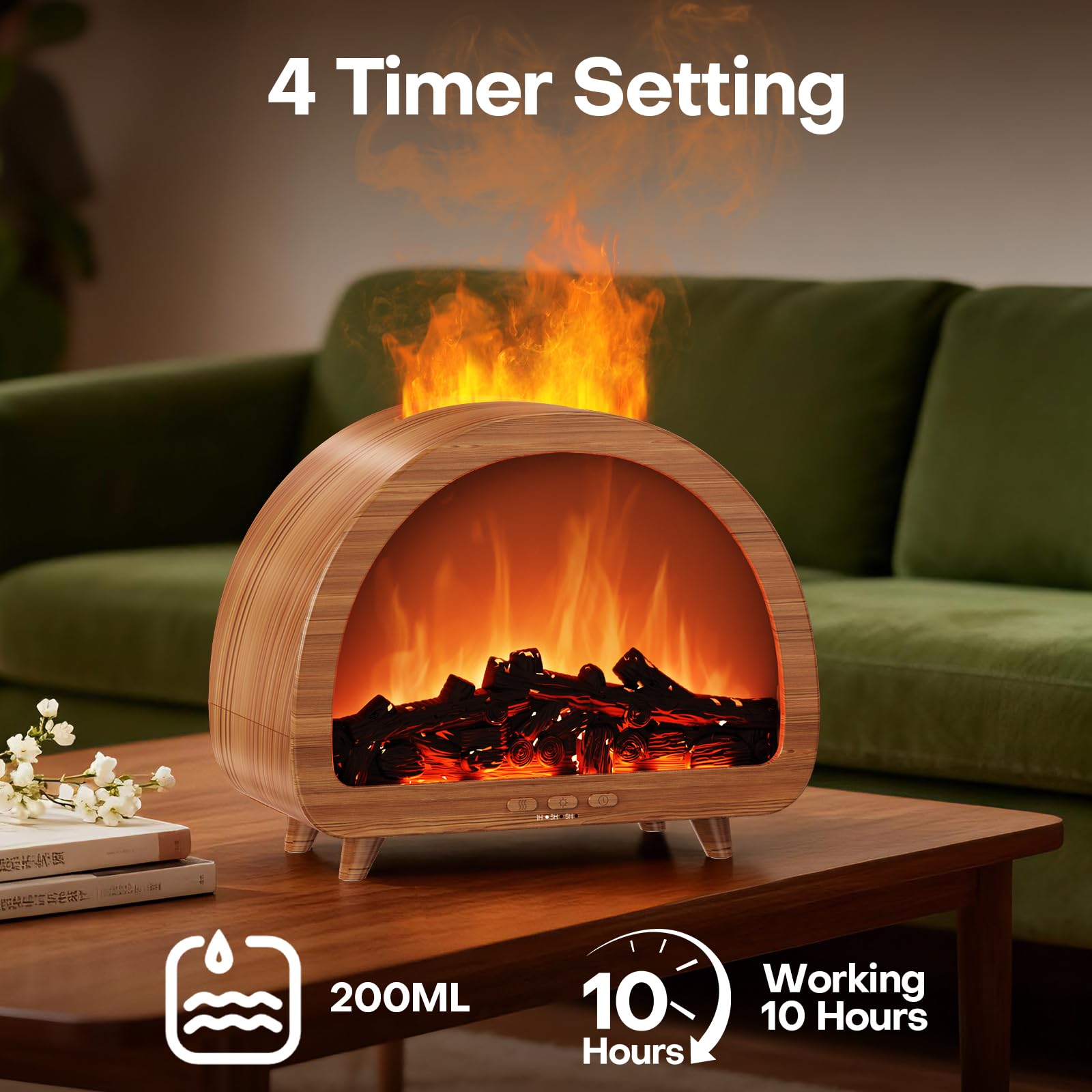Diffuserlove luces LED multicolor indicando opciones de ambiente