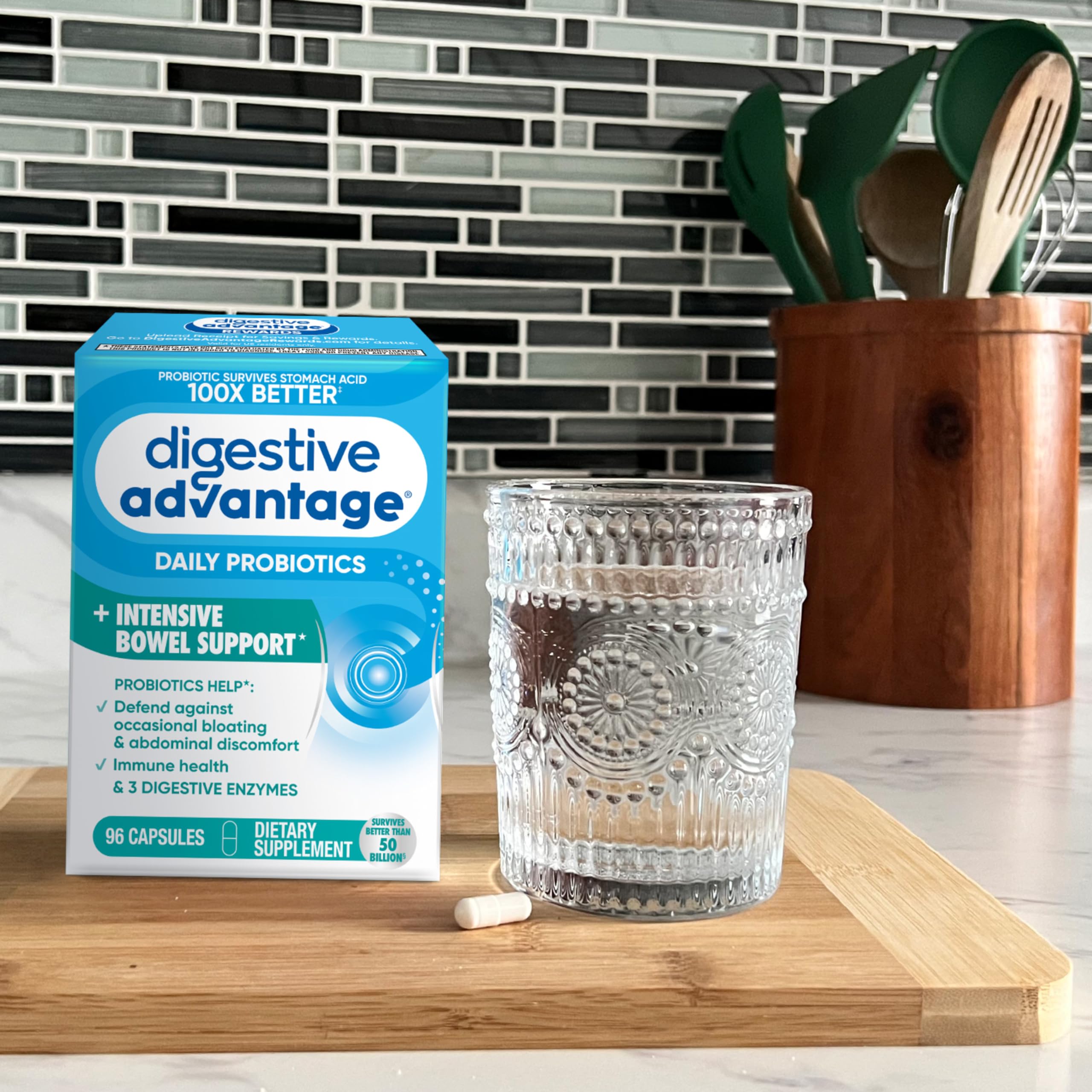 Digestive Advantage persona relajada tras comidas ilustrando alivio de hinchazón ocasional