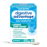 Digestive Advantage frente del frasco que muestra el envase y beneficio de soporte digestivo