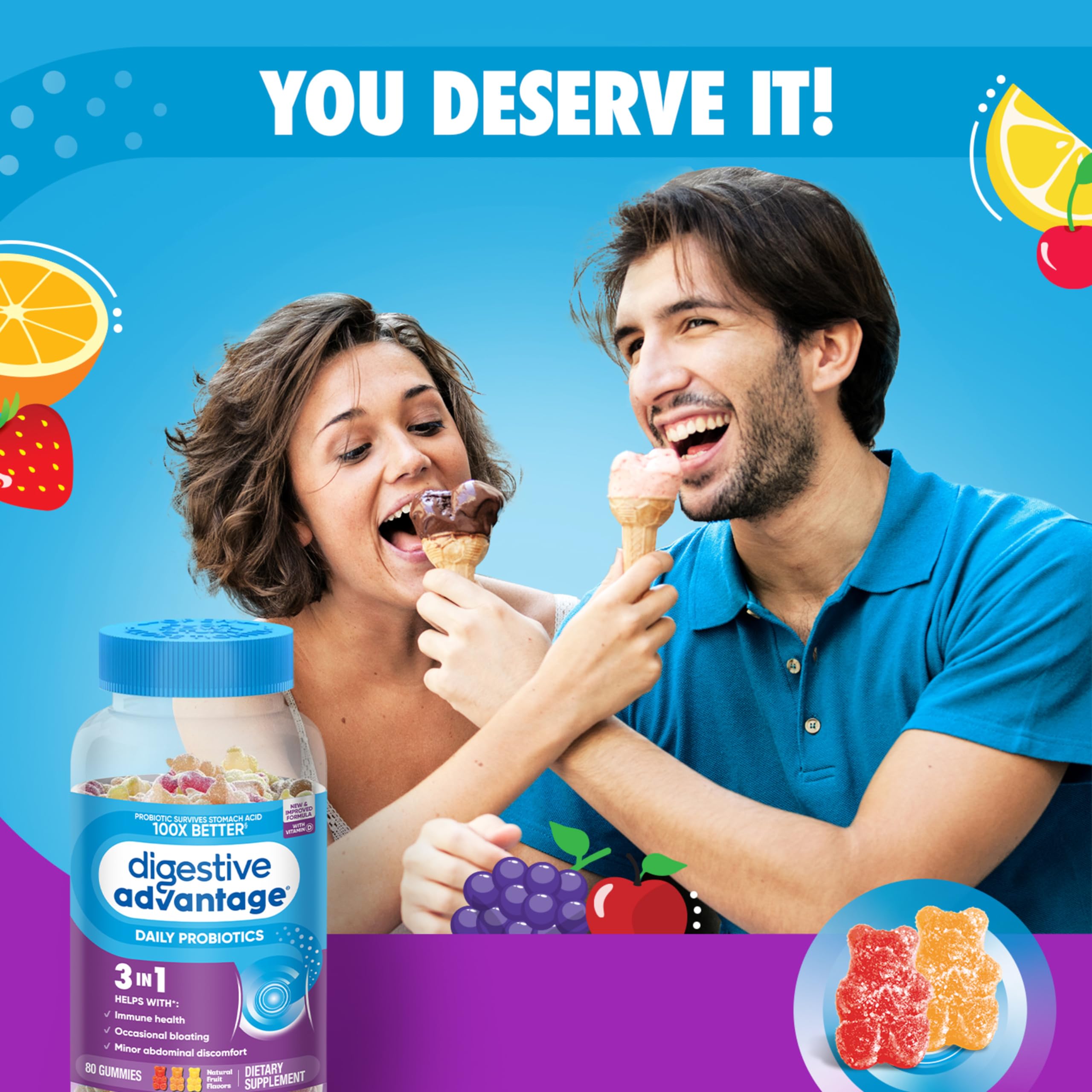 Digestive Advantage sello de la cepa BC-30 destacando alta supervivencia