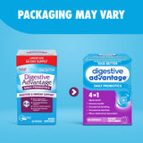 Digestive Advantage comparación de tamaño con monedas para referencia de escala