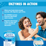 Digestive Advantage junto a leche y queso ilustrando soporte para lácteos