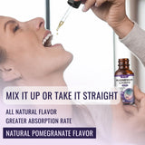 dilib persona dosificando gotas en mano para uso sublingual y rápida absorción