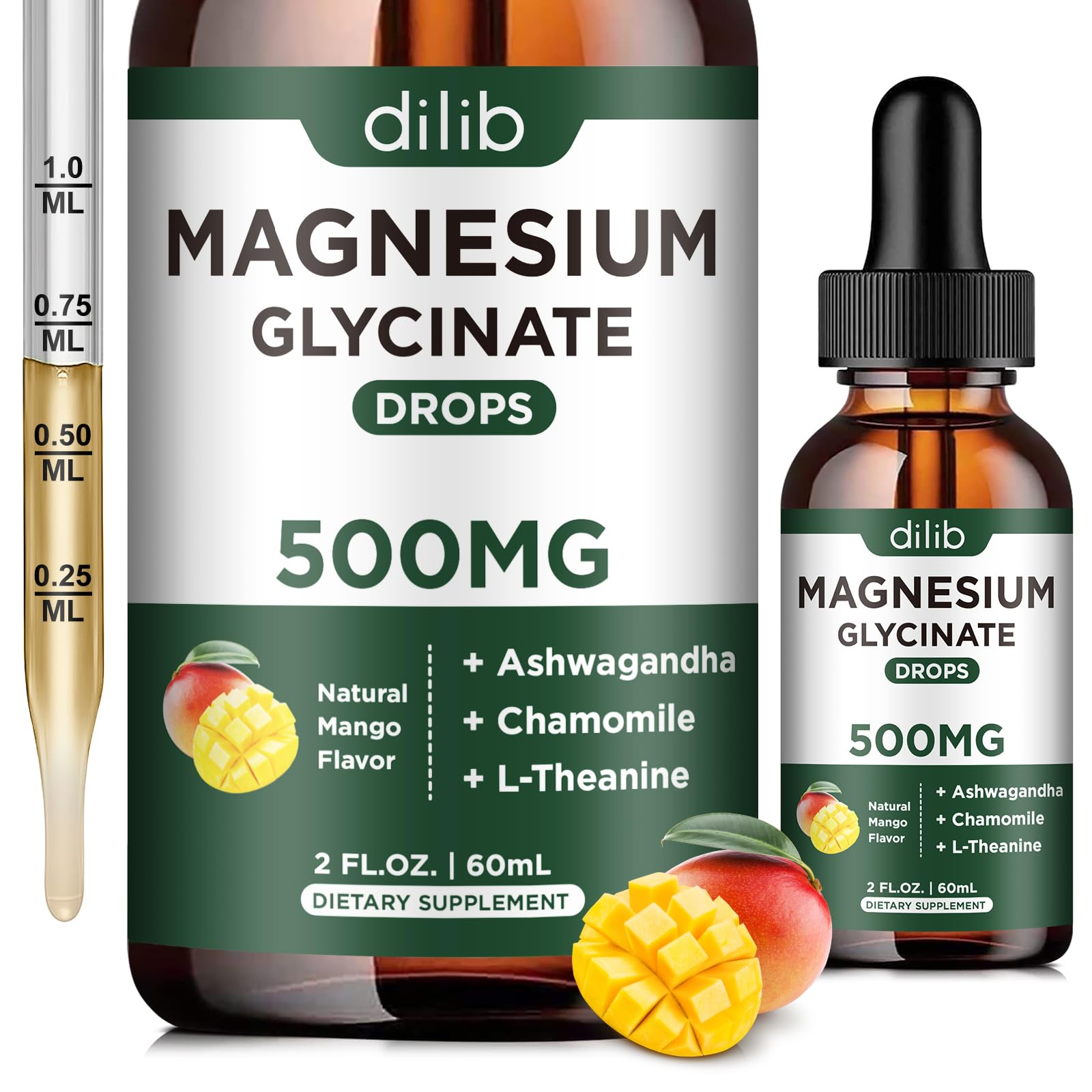 dilib botella frontal mango, visualización clara del envase y beneficio de uso práctico