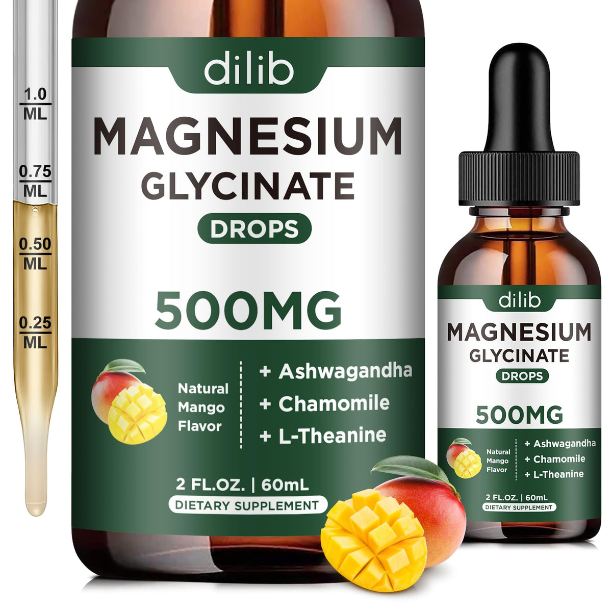 dilib botella frontal mango, visualización clara del envase y beneficio de uso práctico